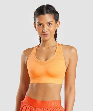 Apricot Orange Gymshark Open Back Women's Sports Bra | MJKCLN968