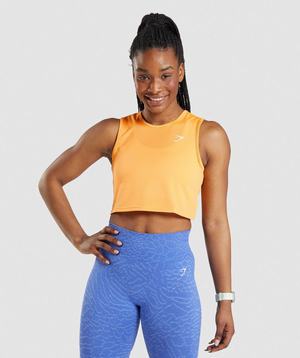 Apricot Orange Gymshark Training Crop Women's Tops | DNOFTZ358