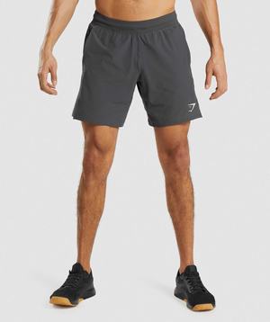 Black Grey Gymshark Apex 8" Function Men's Shorts | RZFIYB458