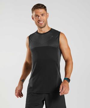 Black / Grey Gymshark Apex Seamless Men's Tanks | DKQYPL672