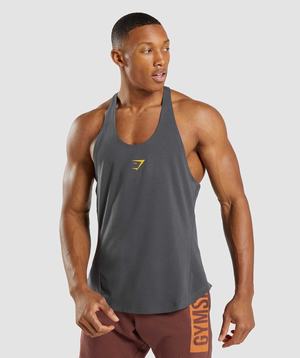 Black Grey Gymshark Bold Men's Vest | MIYAER241