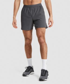 Black Grey Gymshark Studio Men's Shorts | LVTMDC415