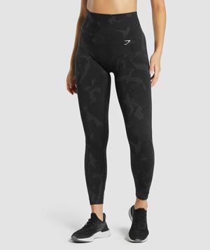 Black Gymshark Adapt Camo Seamless Women's Leggings | ULBKPY927