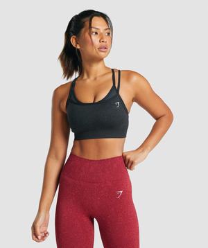 Black Gymshark Adapt Fleck Seamless Women's Sports Bra | SBXHCA017