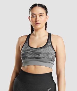 Black Gymshark Adapt Ombre Seamless Women's Sports Bra | HSMZVI625