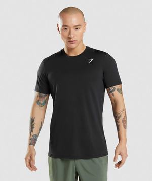 Black Gymshark Arrival Men's T Shirts | EITDVS458