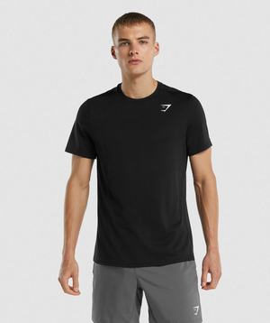 Black Gymshark Arrival Regular Fit Men's T Shirts | XZBLPG086