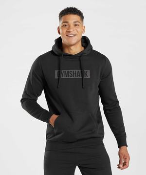 Black Gymshark Block Men's Hoodie | QOSPHG592