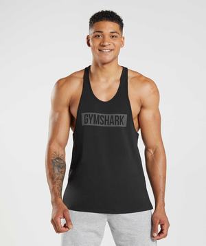 Black Gymshark Block Men's Vest | SXEDAC860