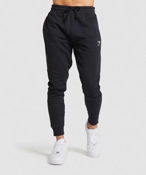 Black Gymshark Crest Men's Jogger | CXFTGU827