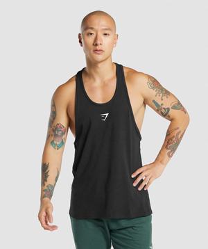 Black Gymshark Critical 2.0 Men's Vest | AMIUQJ972