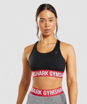 Black Gymshark Flex Women's Sports Bra | JYBLEV063