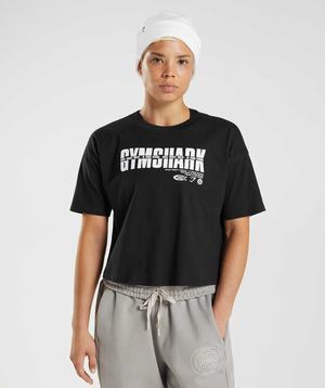 Black Gymshark GS10 Year Midi Women's Tops | XYSMJT894