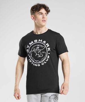 Black Gymshark Legacy Men's T Shirts | DMPWEQ921