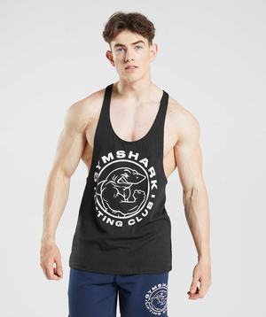 Black Gymshark Legacy Men's Vest | RYPCMH106