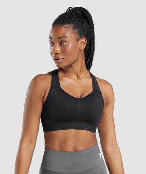 Black Gymshark Lightweight High Support Women's Sports Bra | SROQIM648