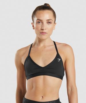 Black Gymshark Minimal Women's Sports Bra | JVPBDS578