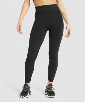 Black Gymshark Pause Seamless Women's Leggings | JUWRYB750