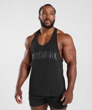 Black Gymshark Power Men's Vest | PUETQM324