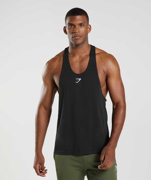 Black Gymshark React Men's Vest | SIHRYQ750