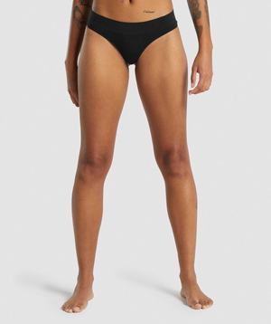 Black Gymshark Seamless Thong Women's Underwear | VBTUFX910