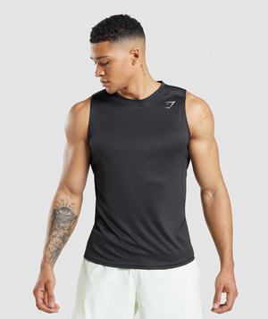 Black Gymshark Speed Evolve Men's Tanks | ENUDIZ739