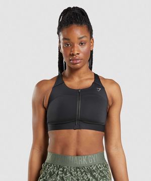 Black Gymshark Speed Women's Sports Bra | VCFBUR475