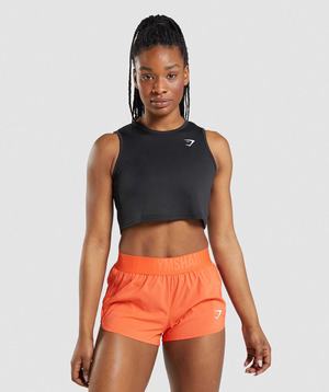 Black Gymshark Training Crop Women's Tanks | JRYZLD029