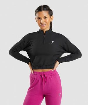 Black Gymshark Training Pippa Women's Pullover | QIMXBS617