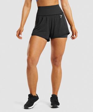 Black Gymshark Vital Seamless 2.0 2-in-1 Women\'s Shorts | QHCPDY728