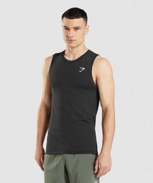 Black Gymshark Vital Seamless Light Men's Tanks | QGXEJK471