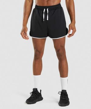 Black / White Gymshark Recess 3" Men's Shorts | IRPGTE580