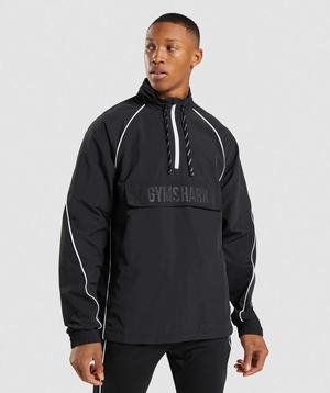 Black / White Gymshark Recess Lightweight Men's Jackets | RNZKOQ857