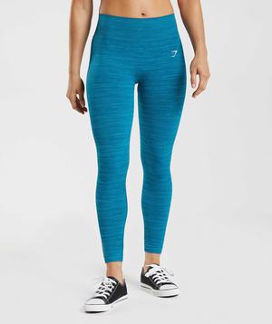 Blue / Dark Grey Blue Gymshark Adapt Marl Seamless Women's Leggings | ILQTHK163