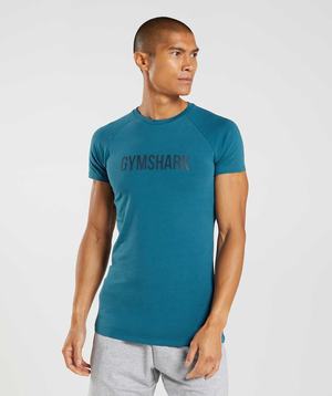 Blue Gymshark Apollo Men's T Shirts | TEUQBV240