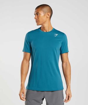 Blue Gymshark Arrival Men's T Shirts | ZVFIXA607