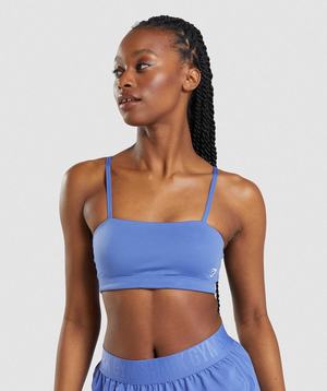 Blue Gymshark Bandeau Women's Sports Bra | QKJAUO489