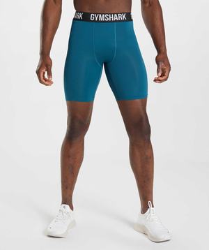 Blue Gymshark Element Baselayer Men's Shorts | PCUDJH530