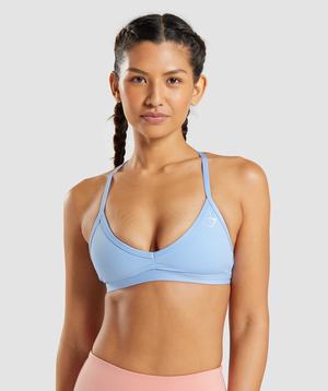 Blue Gymshark Minimal Women's Sports Bra | CXFUVA607