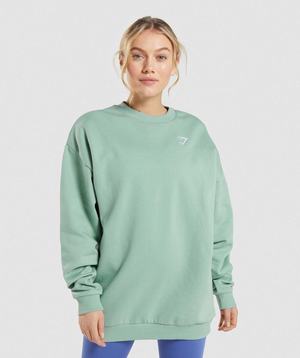 Blue Gymshark Training Oversized Sweatshirt Women's Pullover | ZHSVWA941