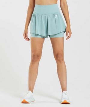 Blue Gymshark Vital Seamless 2.0 2-in-1 Women's Shorts | EHCGNI614