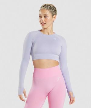 Blue Gymshark Vital Seamless 2.0 Crop Women's Tops | LJUDFI789