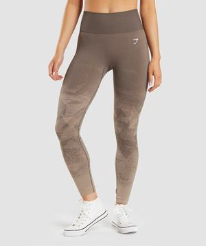 Brown Gymshark Adapt Ombre Seamless Women's Leggings | CWRILH492