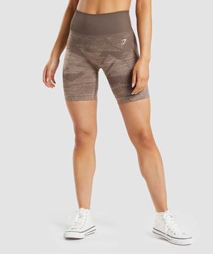 Brown Gymshark Adapt Ombre Seamless Women's Shorts | KBGIFR708