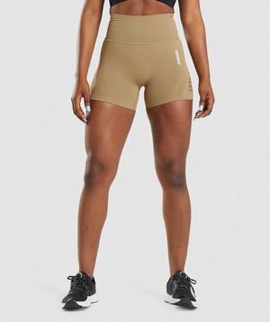 Brown Gymshark Energy Seamless Women's Shorts | LMBWUA124