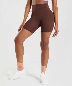 Brown Gymshark Whitney Cycling Women's Shorts | JIAPEM605