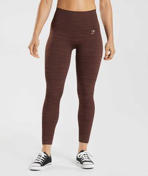 Brown / Pink Brown Gymshark Adapt Marl Seamless Women's Leggings | GUPFJV589