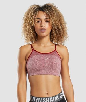 Burgundy Gymshark Flex Strappy Women's Sports Bra | YZDLAB097