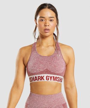 Burgundy Gymshark Flex Women's Sports Bra | DOAUXM479