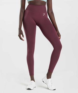 Burgundy Gymshark Vital Seamless 2.0 Women's Leggings | ESXJRZ765